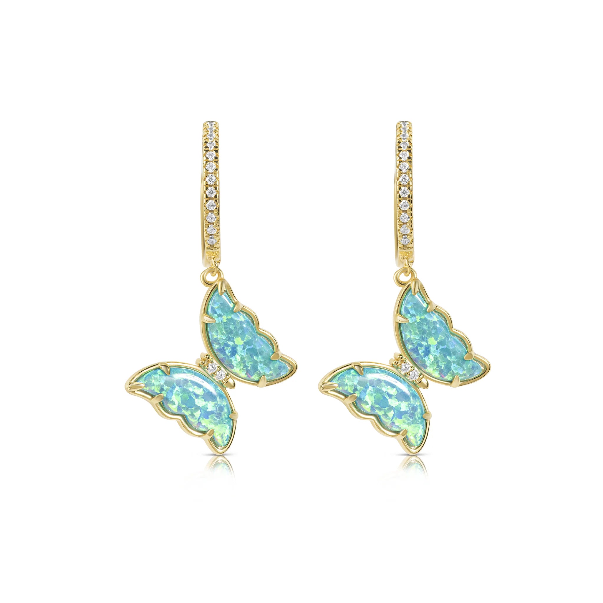 Isabella Opal Butterfly Drop Earrings E303