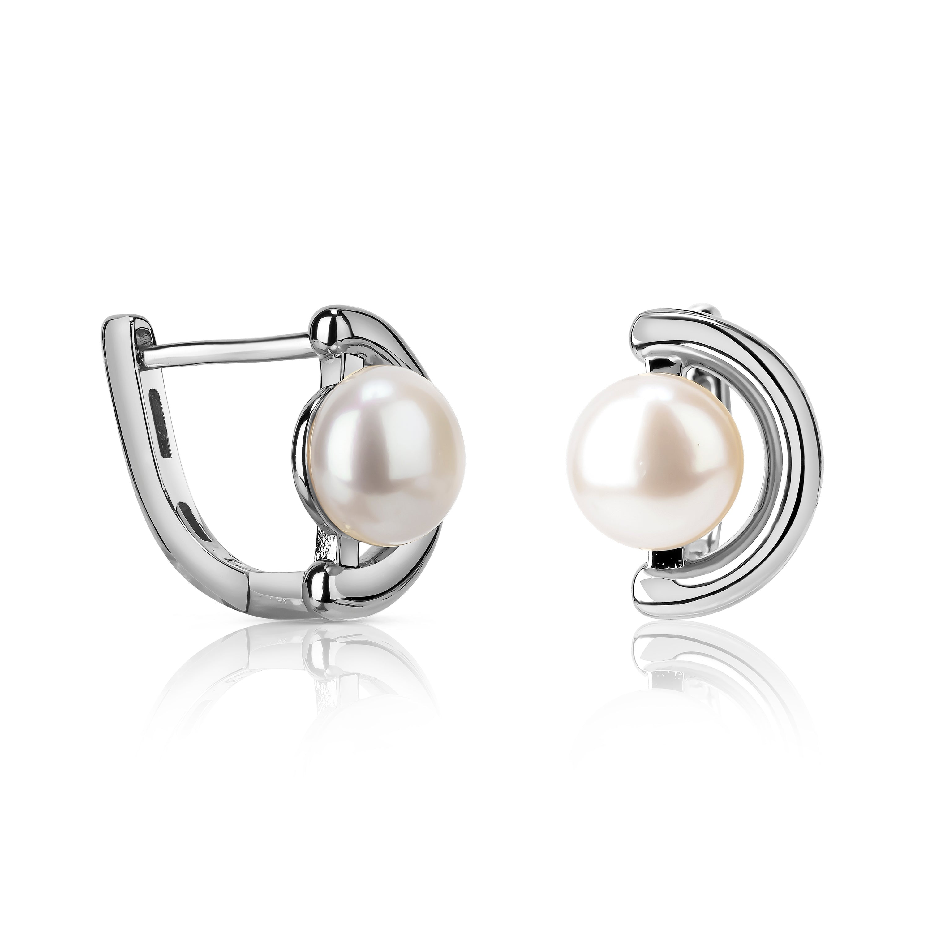 Tiff Pearl Hoop Earrings E309