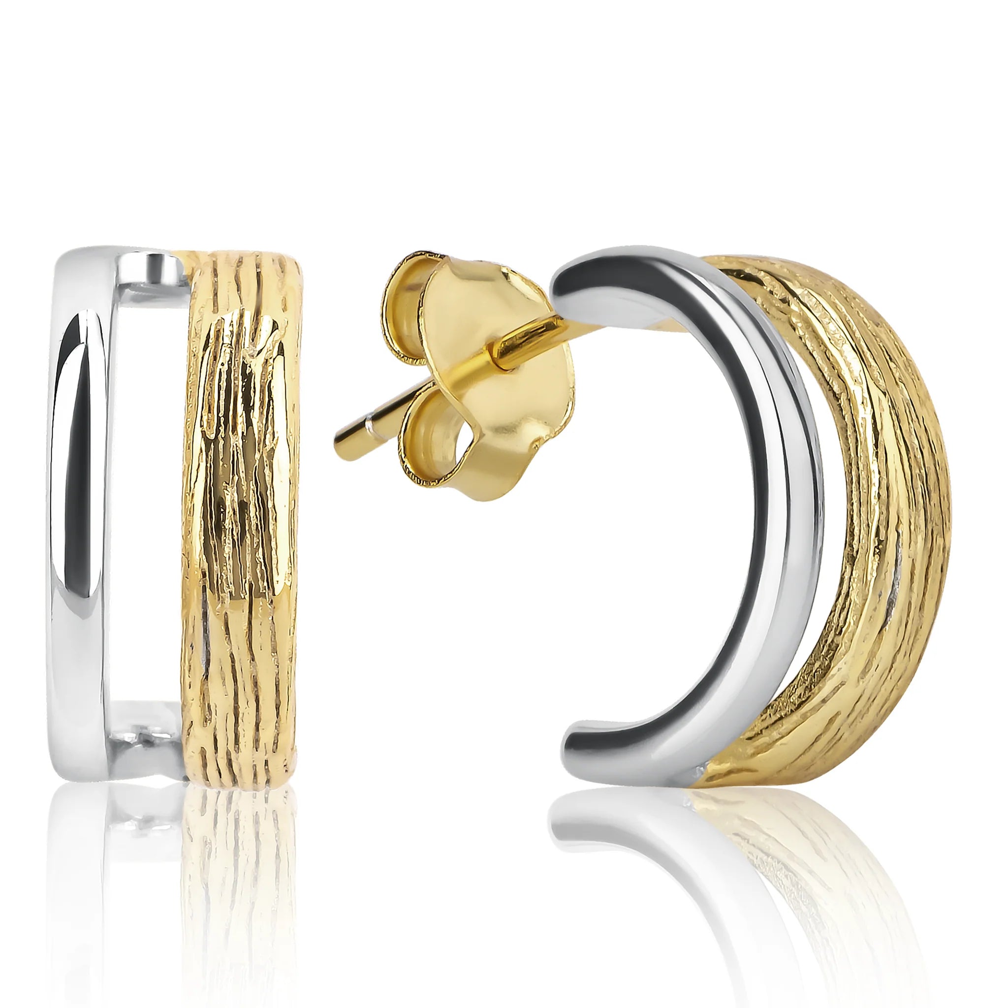 Arden Gold & Silver Hoop Earrings E315