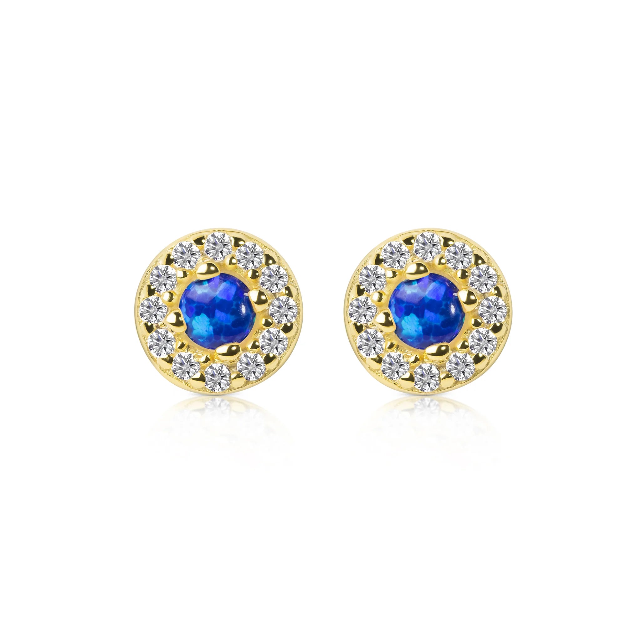 Gracie CZ Opal Stud Earrings E386