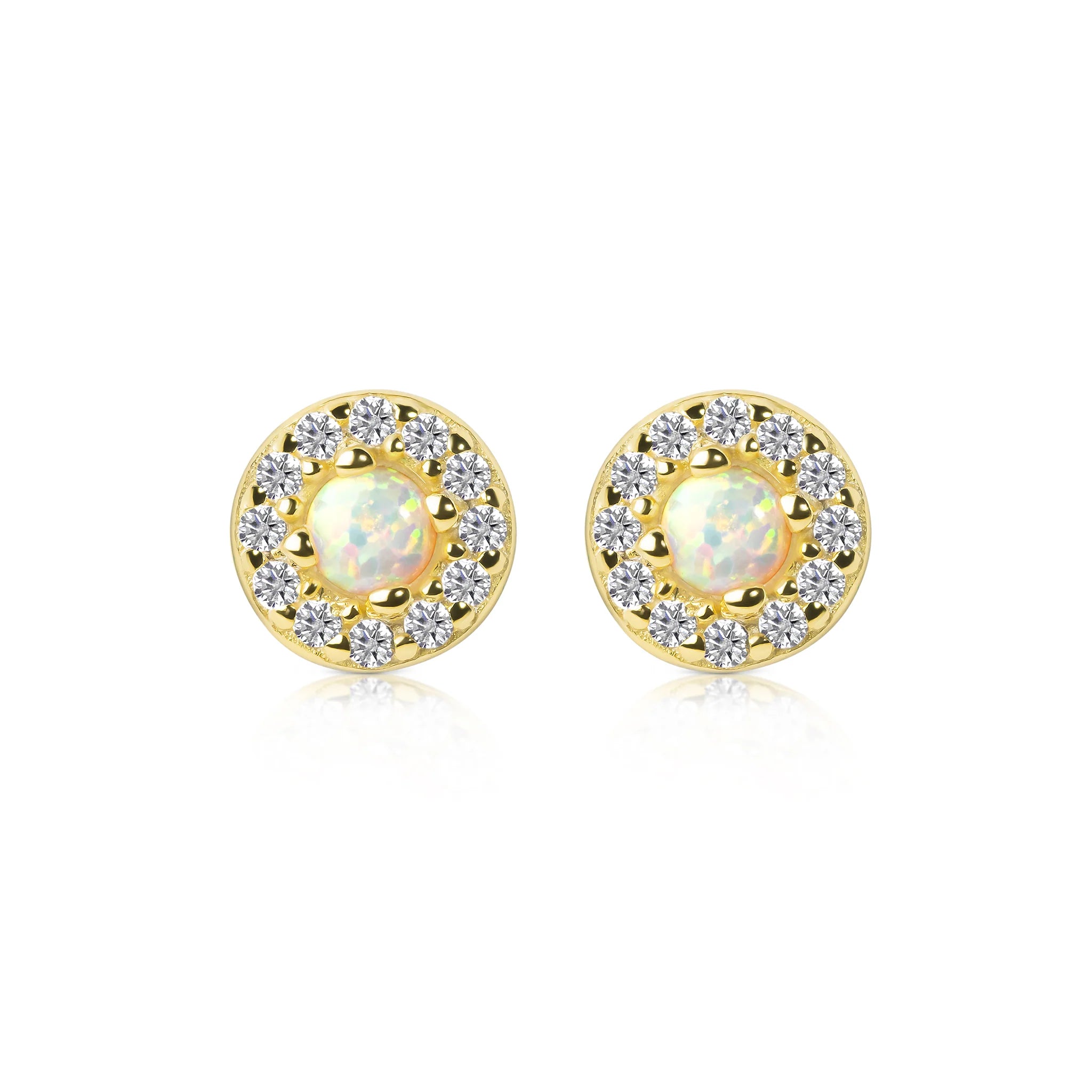 Gracie CZ Opal Stud Earrings E386