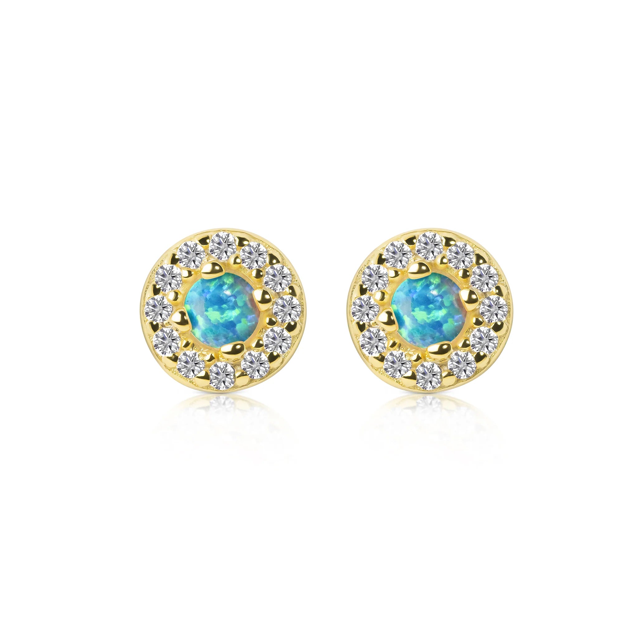 Gracie CZ Opal Stud Earrings E386