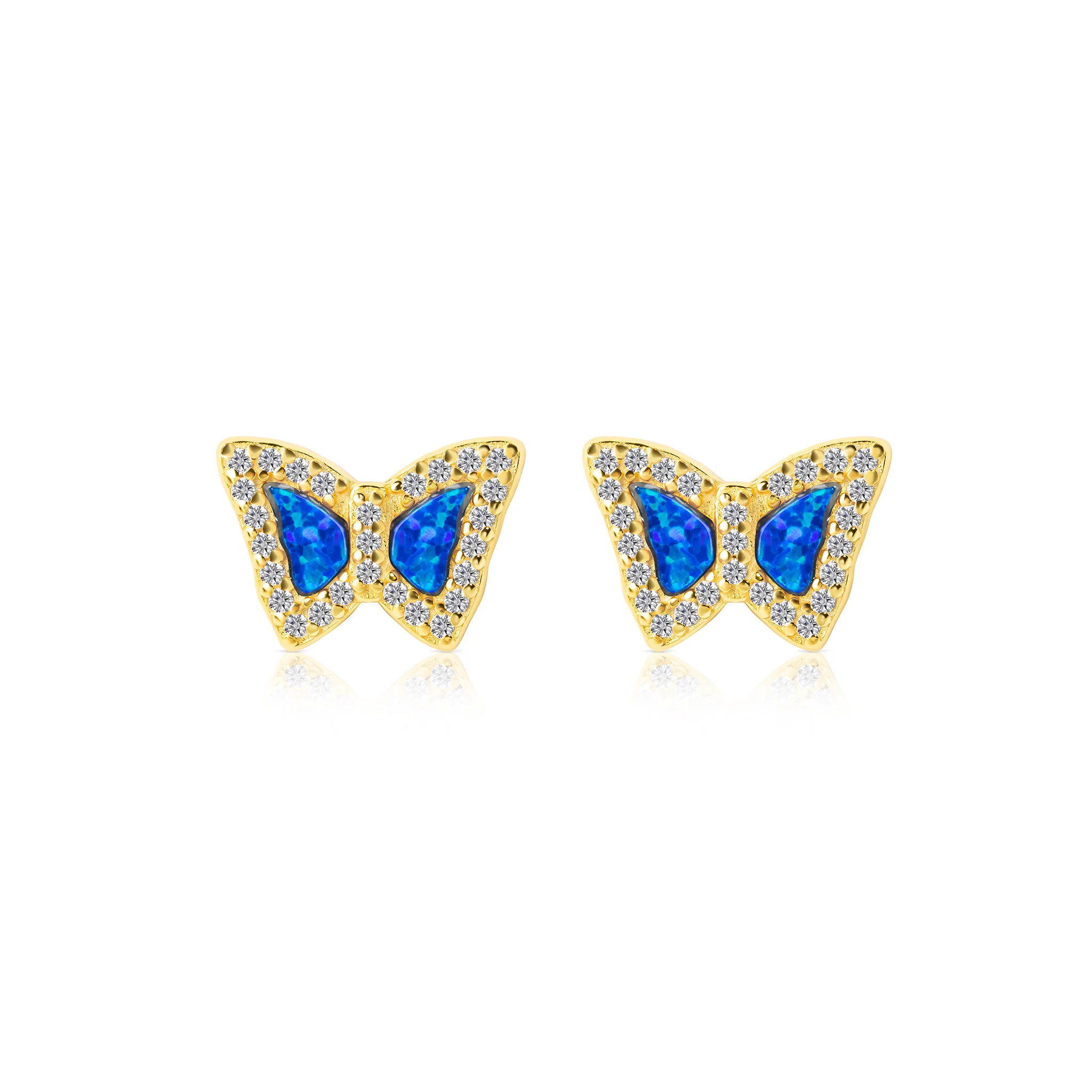Isabella Opal Butterfly Stud Earrings E358