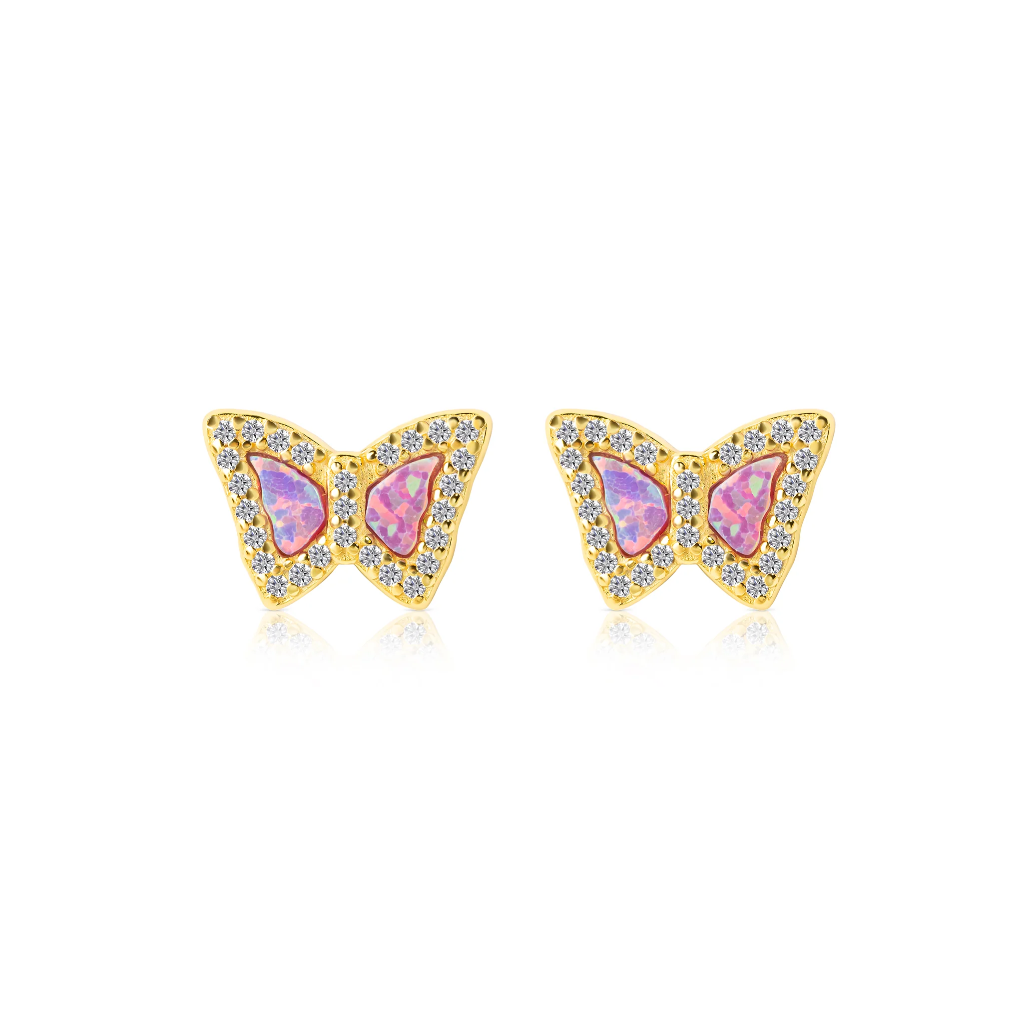Isabella Opal Butterfly Stud Earrings E358