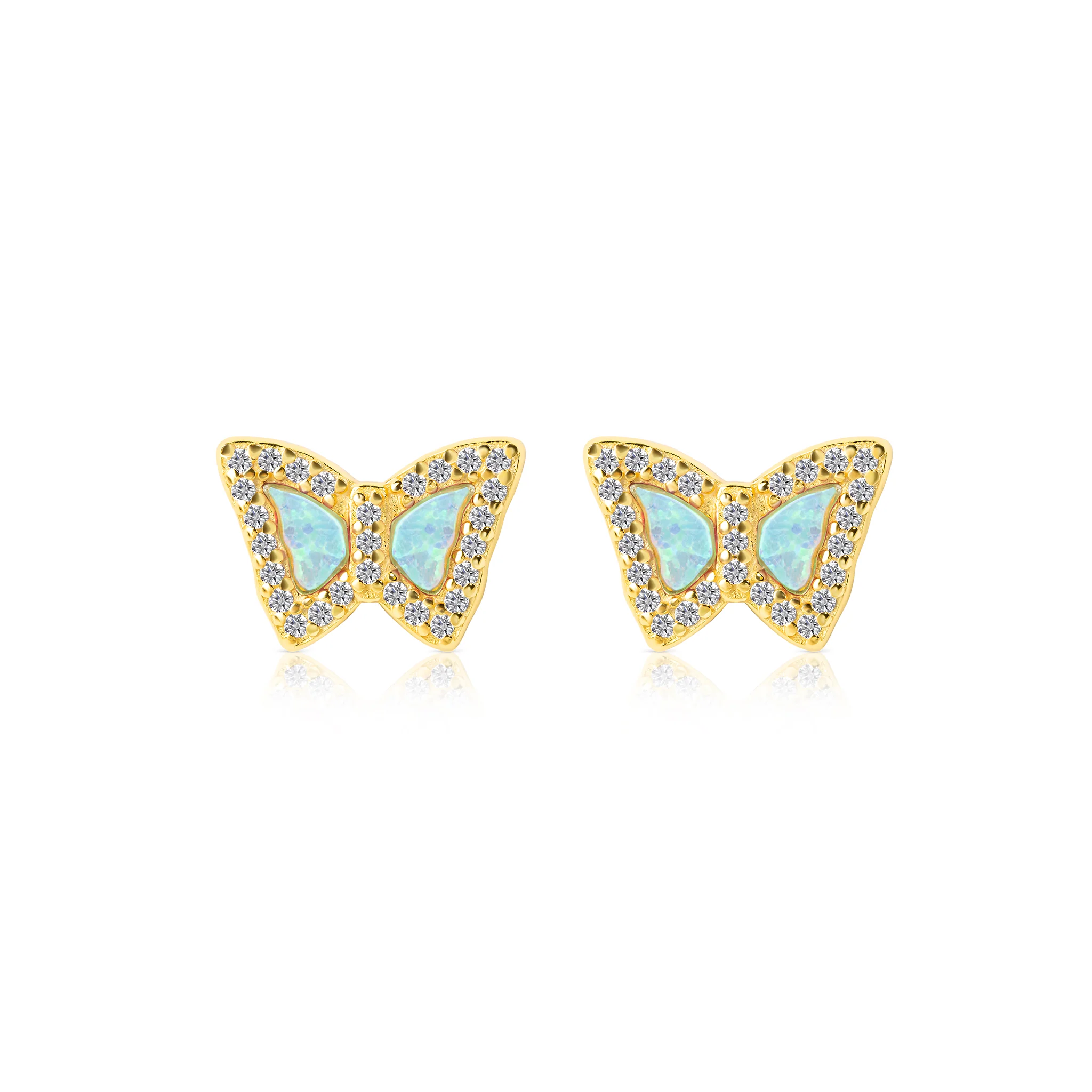 Isabella Opal Butterfly Stud Earrings E358