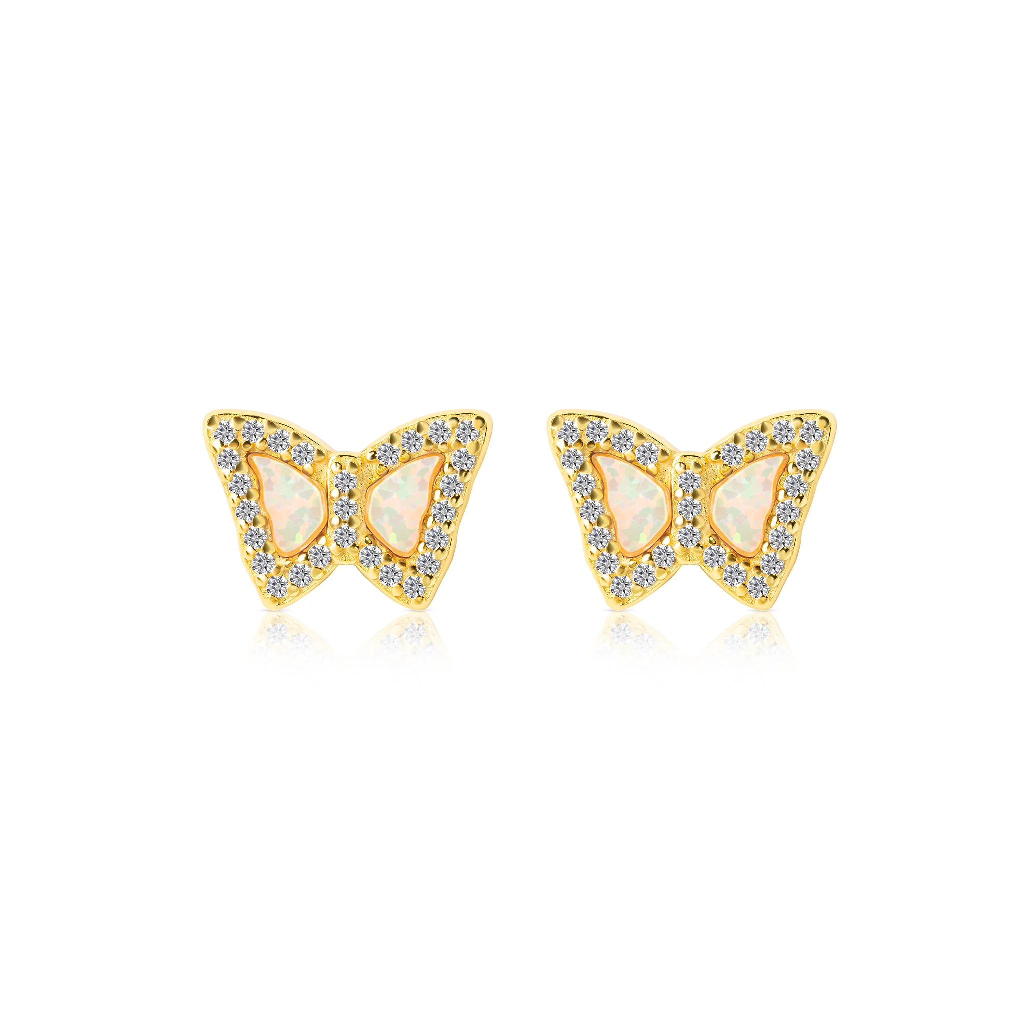 Isabella Opal Butterfly Stud Earrings E358