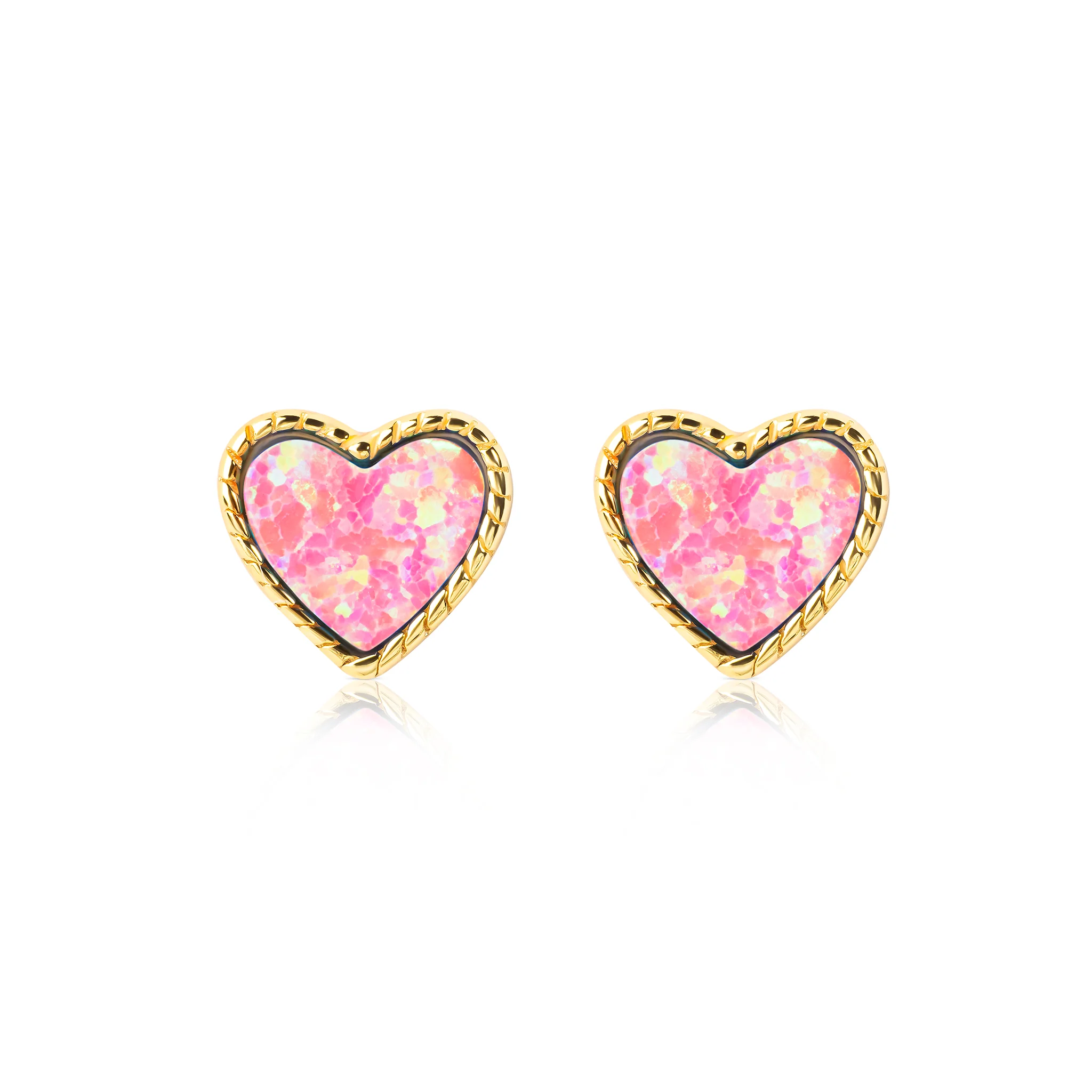 Isabella Opal Heart Stud Earrings E369