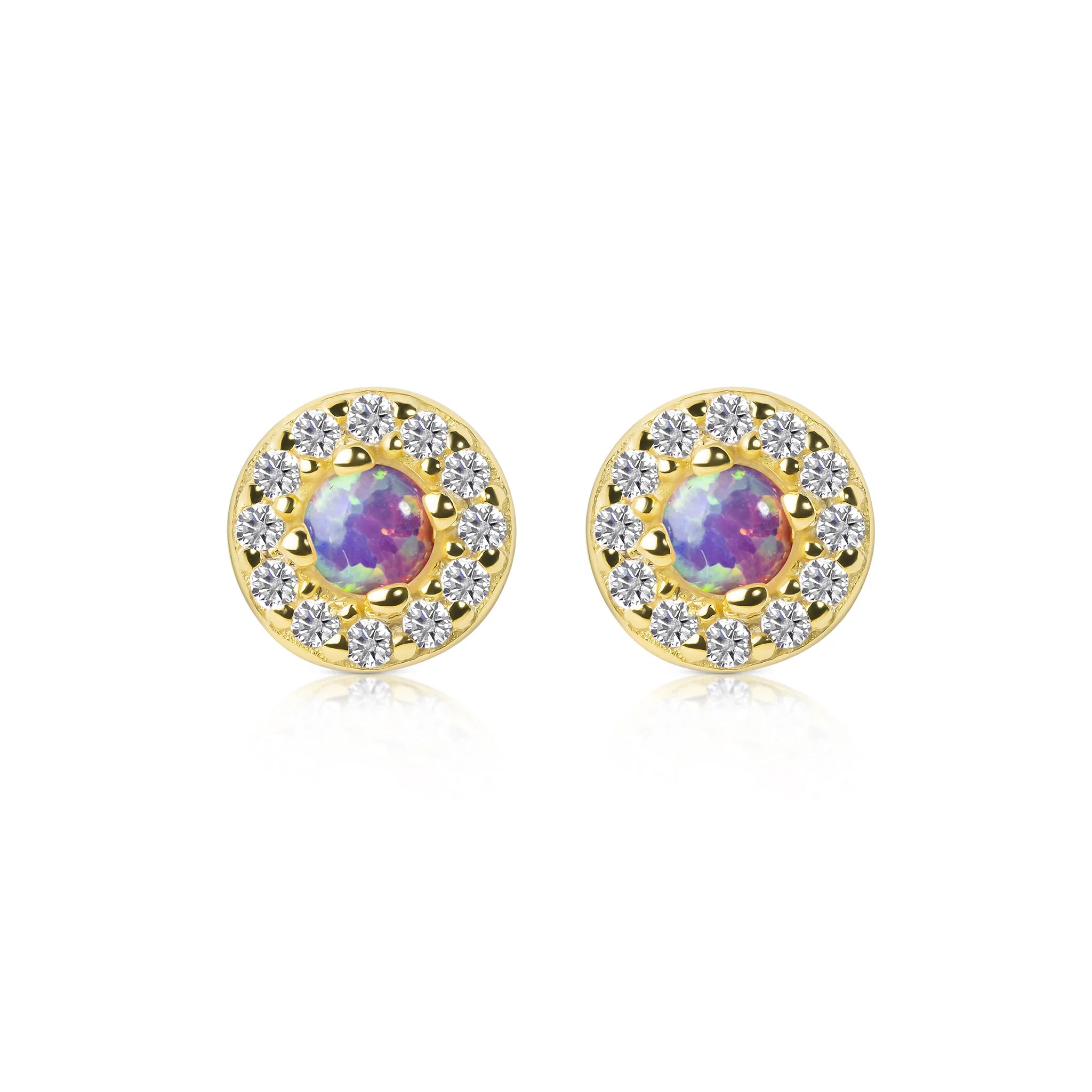Gracie CZ Opal Stud Earrings E386